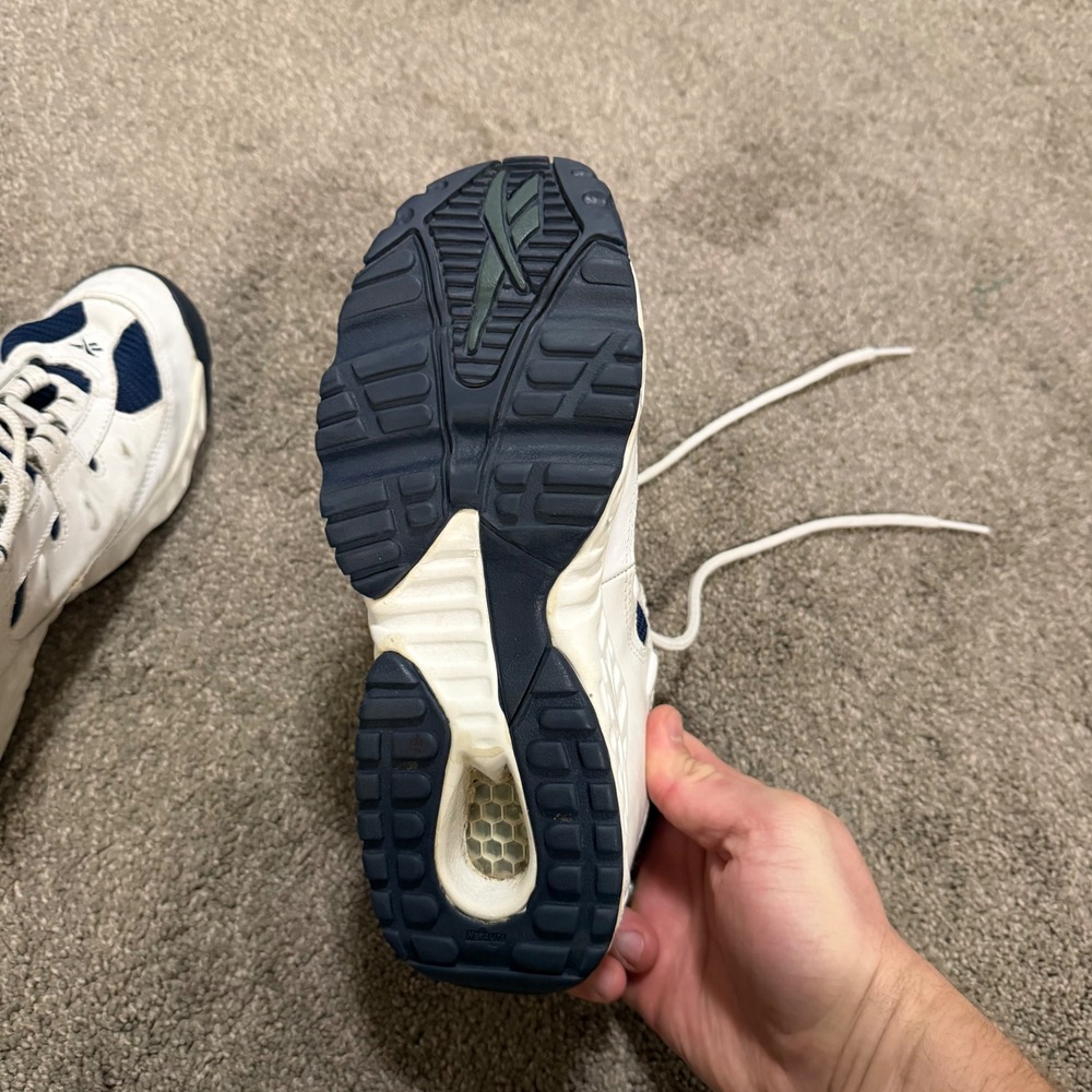 Reebok Women's White Navy Green Athletic Shoes Size 10 Casual Sneakers - Picture 5 of 10